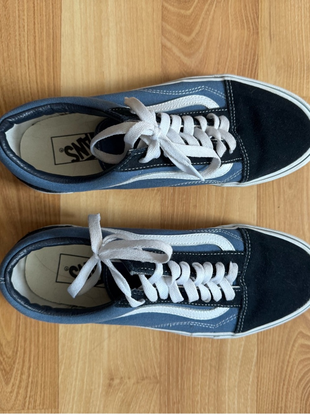 Vans Old Skool Navy Blue Black White Skate Sneakers